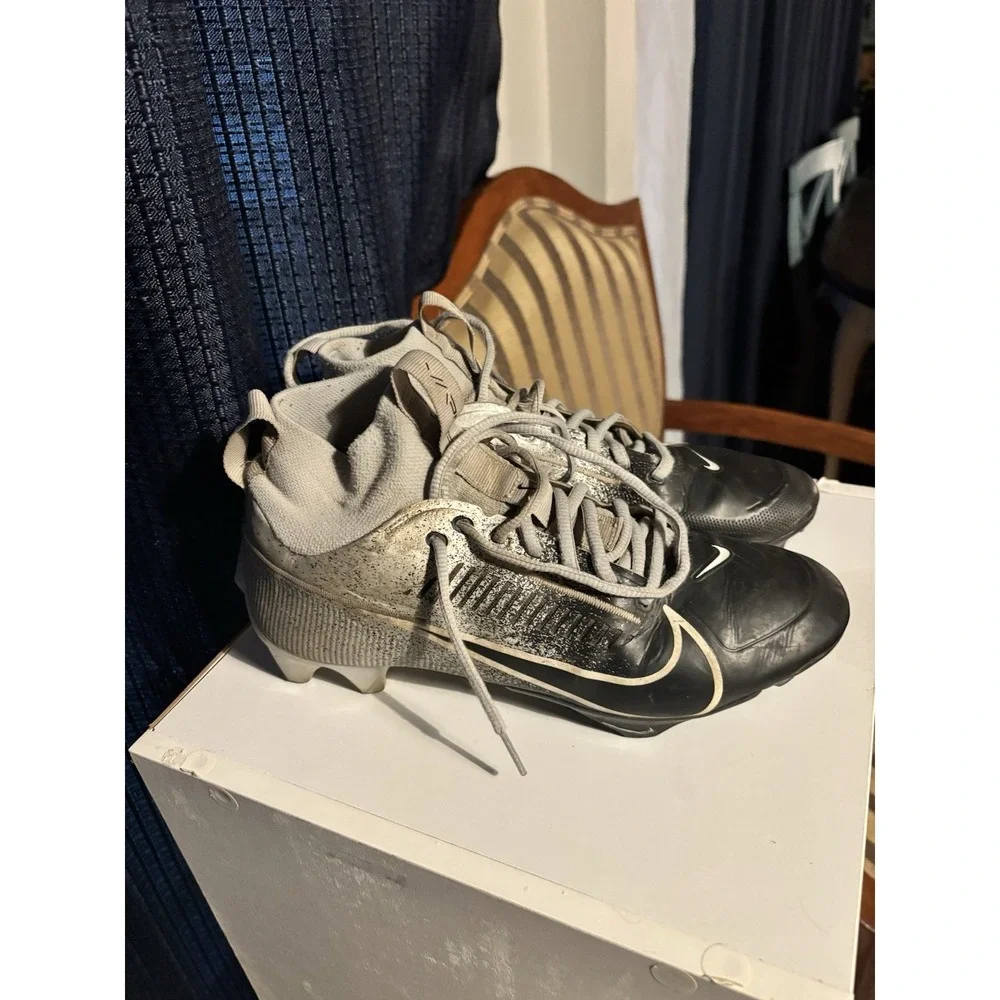 Nike Vapor Football Cleats Size 7.5 Black/Silver Used No‎ Box